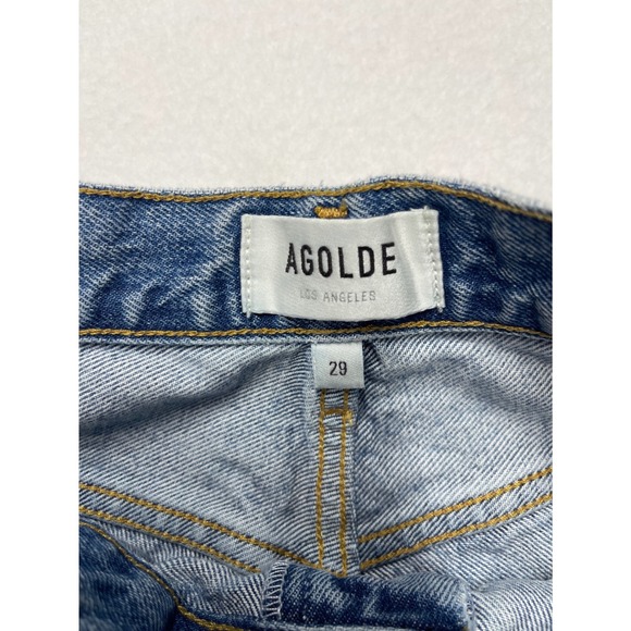 AGOLDE Womens Jeans Size 29 Blue Distressed Straight Leg Denim - Picture 2 of 8